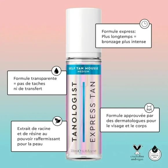 New 2 Pack Tanologist Express Extra Dark Self Tan Mousse Hydrating Tanning Foam - Picture 3 of 7